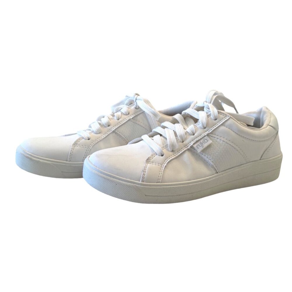 Ryka Viv Classic Oxford Lace Up Size 7M EU 37 White Leather Sneakers Women's NWO - Picture 8 of 12